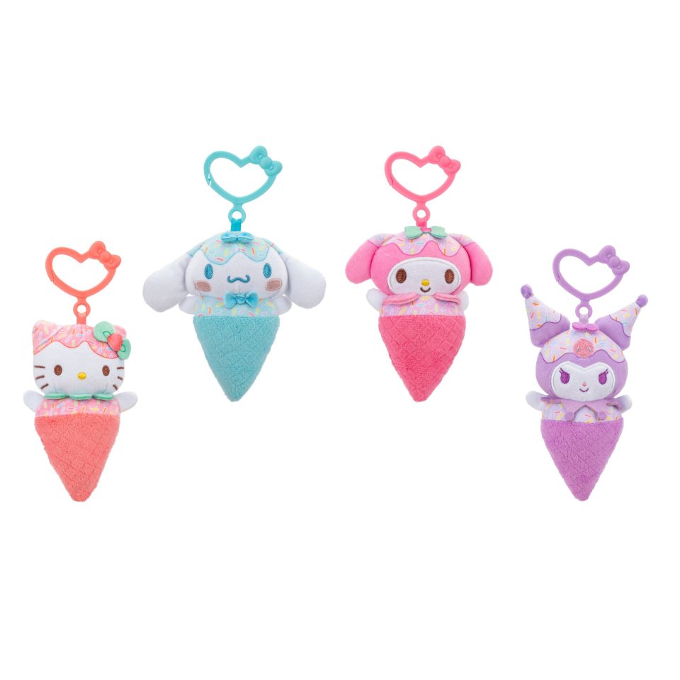 Hello Kitty and Friends 4-Pack Ice Cream Clip-On Plush