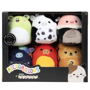 Micromallows Select Series 6-Pack – Ulga Cow. Mei Lien Honey Bear. Agnes Rose Ostrich. Jarik Dragon. Wyatt Frog. Rivka Cow
